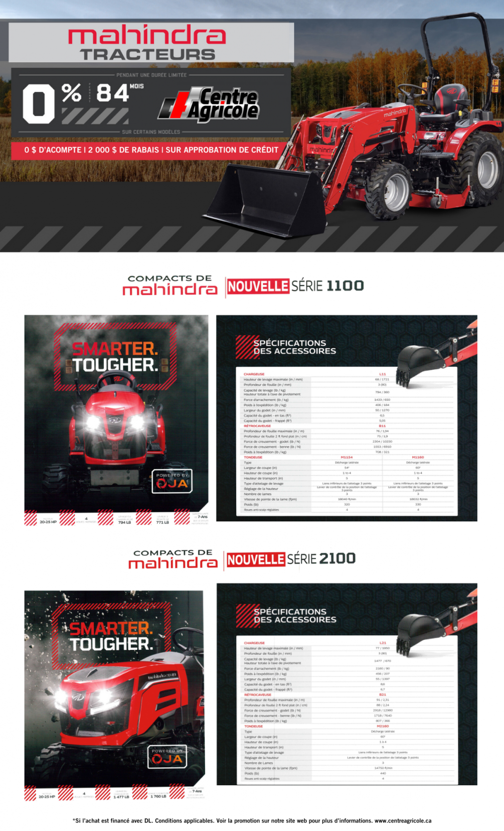 PROMOTION MAHINDRA | Nouvelle série OJA | 0% 84 MOIS 0$ D’ACOMPTE