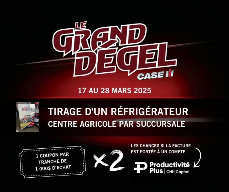 GRAND DÉGEL 2025 | TIRAGE D’UN RÉFRIGÉRATEUR CENTRE AGRICOLE – CASE IH