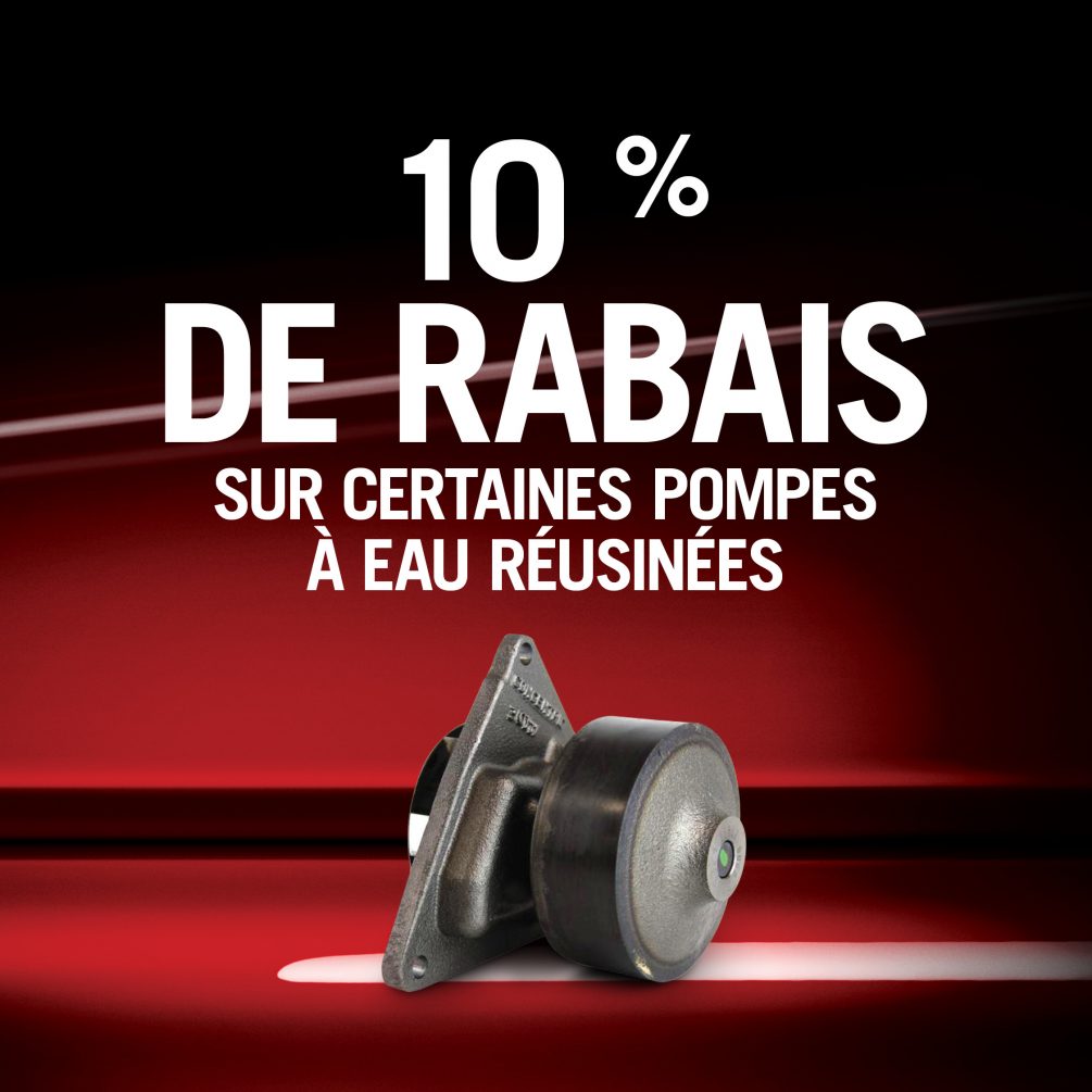 10% DE RABAIS SUR CERTAINES POMPES À EAU RÉUSINÉES